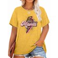 thumbnail image 1 of Anbech Mother's Day Plus Size T-Shirts for Women Graphic Mama Leopard Lightning Print Oversize Short Sleeves T-Shirt with Round Neck, 1 of 4