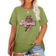thumbnail image 1 of Anbech Mother's Day Plus Size T-Shirts for Women Graphic Mama Leopard Lightning Print Oversize Short Sleeves T-Shirt with Round Neck, 1 of 4