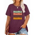 thumbnail image 1 of Anbech Mother's Day Plus Size T-Shirts for Women Graphic Mama Print Oversize Short Sleeves T-Shirt with Round Neck, 1 of 4