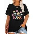 thumbnail image 1 of Anbech Mother's Day Plus Size T-Shirts for Women Graphic Mama with Flowers Print Oversize Short Sleeves T-Shirt with Round Neck, 1 of 4