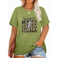 thumbnail image 1 of Anbech Mother's Day Plus Size T-Shirts for Women Graphic Soccer Mama Leopard Lightning Print Oversize Short Sleeves T-Shirt with Round Neck, 1 of 4