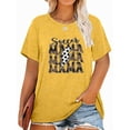 thumbnail image 1 of Anbech Mother's Day Plus Size T-Shirts for Women Graphic Soccer Mama Leopard Lightning Print Oversize Short Sleeves T-Shirt with Round Neck, 1 of 4