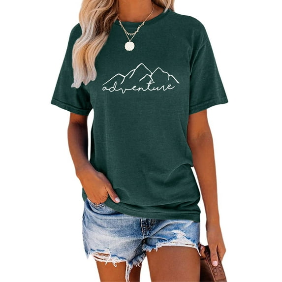 Anbech Mountain Heartbeat Shirt Hiking Tshirts Women T-Shirt Athletic Short Sleeve Shirts