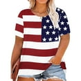 thumbnail image 1 of Anbech Patriotic USA Flag Women Plus Shirts Graphic 4th of July Tee Independence Day Tunic Tshirts, 1 of 6