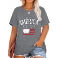 thumbnail image 1 of Anbech Patriotic USA Flag Women Plus Shirts Graphic 4th of July Tee Independence Day Tunic Tshirts, 1 of 2