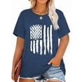 thumbnail image 1 of Anbech Patriotic USA Flag Women Plus Shirts Graphic 4th of July Tee Independence Day Tunic Tshirts, 1 of 6