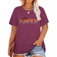 thumbnail image 1 of XCHQRTI Pumpkin Plus Size Women Tshirt Its Fall Yall Thanksgiving Short Sleeve Graphic Tees, 1 of 8