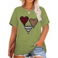 thumbnail image 1 of Anbech Plus Size Women Shirt Love Heart Crewneck Tshirt Short Sleeve Oversized Graphic Sweet Top, 1 of 2