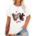 thumbnail image 1 of Anbech Plus Size Women Shirt Love Heart Crewneck Tshirt Short Sleeve Oversized Graphic Sweet Top, 1 of 7