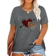 thumbnail image 1 of Anbech Plus Size Women Shirt Love Heart Crewneck Tshirt Short Sleeve Oversized Graphic Sweet Top, 1 of 2