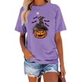 thumbnail image 1 of XCHQRTI Pumpkin Shirt for Women Vintage Halloween Tshirt Graphic Shirts Funny Retro Short Sleeve Tops, 1 of 8