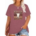 thumbnail image 1 of Anbech RODEO Cowboy Plus Size T-Shirts for Women Graphic Western WALLEN Print Vintage Short Sleeves T-Shirt with Round Neck, 1 of 3
