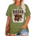 thumbnail image 1 of Anbech RODEO Plus Size T-Shirts for Women Graphic Cowboy Print Vintage Short Sleeves T-Shirt with Round Neck, 1 of 3