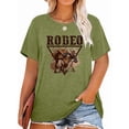 thumbnail image 1 of Anbech RODEO Plus Size T-Shirts for Women Graphic Cowboy Print Vintage Short Sleeves T-Shirt with Round Neck, 1 of 3