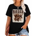 thumbnail image 1 of Anbech RODEO Plus Size T-Shirts for Women Graphic Cowboy Print Vintage Short Sleeves T-Shirt with Round Neck, 1 of 3