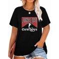 thumbnail image 1 of Anbech RODEO Plus Size T-Shirts for Women Graphic Long Live Cowboys Print Vintage Short Sleeves T-Shirt with Round Neck, 1 of 3