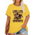 thumbnail image 1 of Anbech RODEO Plus Size T-Shirts for Women Graphic Long Live Cowboys Print Vintage Short Sleeves T-Shirt with Round Neck, 1 of 3