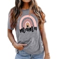 thumbnail image 1 of Anbech Rainbow MAMA Shirt for Womens Graphic Tshirts Short Sleeve Mother's Day Causal Summer Tops, 1 of 3