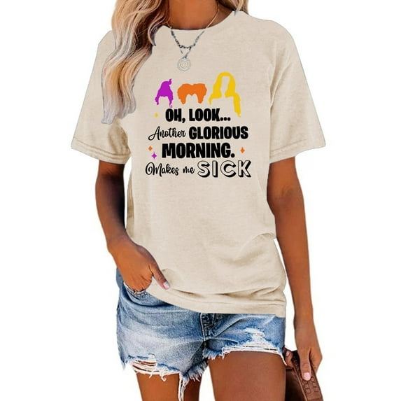 XCHQRTI Sanderson Sisters Shirt for Women Vintage Halloween Tshirt Graphic Shirts Funny Retro Short Sleeve Tops