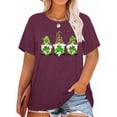 thumbnail image 1 of Anbech Shamrock St. Patrick's Day Plus Size T-Shirts for Women Graphic Leopard Clover Print Oversize Short Sleeves T-Shirt with Round Neck, 1 of 4
