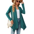 thumbnail image 1 of Anbech Solid Color Women's Cardigan Open Front Shirt with Pockets Long Sleeve Button Design Outwear, 1 of 8