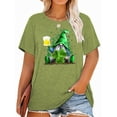 thumbnail image 1 of Anbech St. Patrick's Day Plus Size T-Shirts for Women Graphic Clover Print Short Sleeves T-Shirt Shamrock Oversize Tees with Round Neck, 1 of 4
