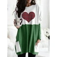 thumbnail image 1 of XCHQRTI Stitching Color Womens Sweatshirts With Pocket Merry Christmas Graphic Pullover Long Sleeve Mid Length Top, 1 of 2
