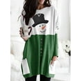 thumbnail image 1 of XCHQRTI Stitching Color Womens Sweatshirts With Pocket Merry Christmas Graphic Pullover Long Sleeve Mid Length Top, 1 of 2