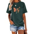 thumbnail image 1 of Anbech Sunflower T-Shirt for Women Graphic Butterfly Printed Short Sleeve Tee Tops with Crew Neck, 1 of 3