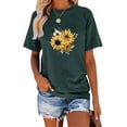 thumbnail image 1 of Anbech Sunflower T-Shirt for Women Graphic Butterfly Printed Short Sleeve Tee Tops with Crew Neck, 1 of 4