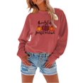 thumbnail image 1 of Anbech Thankful Grateful Blessed Sweatshirt for Women Pumpkin Shirt Graphic Long Sleeve Pullover Christmas Ladies Top, 1 of 7