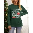 thumbnail image 1 of Anbech This is My Christmas Movie Watching Shirts for Women Long Sleeve Graphic Tee Shirt with Coffee Plaid Printed Tees, 1 of 1