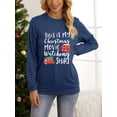 thumbnail image 1 of Anbech This is My Christmas Movie Watching Shirts for Women Long Sleeve Graphic Tee Shirt with Coffee Plaid Printed Tees, 1 of 5