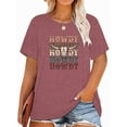 thumbnail image 1 of Anbech Western 80s Plus Size T-Shirts for Women Graphic Howdy Print Short Sleeves Plus T-Shirt with Round Neck, 1 of 3