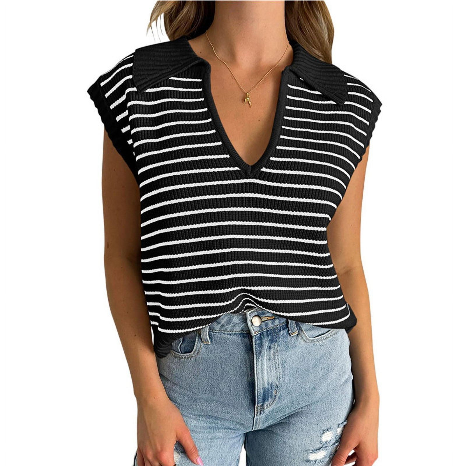 Women's V Neck Short Sleeve Top | Trendy Cute Summer Tank With Cut Out Detail | Casual Cotton Blend Shirt