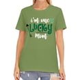 thumbnail image 1 of Anbech Women Graphic Lucky Tshirt St Patricks Day Print Short SLeeve Tee, 1 of 8