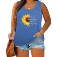 thumbnail image 1 of Anbech Women Sunflower Tank Top Be The Sunshine On A Cloudy Day Sleeveless Plus Size Summer Top Vest, 1 of 7