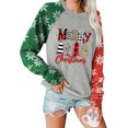 thumbnail image 1 of Anbech Women's Christmas Graphic Tee, Long Sleeve Snowflake Merry Christmas Shirt, 1 of 7