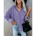 thumbnail image 1 of Anbech Women's Corduroy Button Down Shacket Vintage Long Sleeve Shirt Jacket Oversized Corduroy Blouses Coats, 1 of 2
