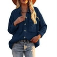 thumbnail image 1 of Anbech Women's Corduroy Button Down Shacket Vintage Long Sleeve Shirt Jacket Oversized Corduroy Blouses Coats, 1 of 2