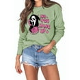 thumbnail image 1 of Anbech Women's Skull Sweatshirt Graphic T Shirts Long Sleeve Top Pullover Halloween Sweaters, 1 of 3