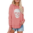 thumbnail image 1 of Anbech Women's Skull Sweatshirt Graphic T Shirts Long Sleeve Top Pullover Halloween Sweaters, 1 of 2