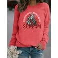 thumbnail image 1 of XCHQRTI Women's Skull Sweatshirt Graphic T Shirts Long Sleeve Top Pullover Halloween Sweaters, 1 of 3