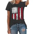thumbnail image 1 of Anbech Womens American Flag T Shirt Love 4th of July USA Star Stripes Shirts Short Sleeve, 1 of 6