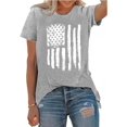 thumbnail image 1 of Anbech Womens American Flag T Shirt Love 4th of July USA Star Stripes Shirts Short Sleeve, 1 of 6