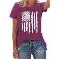 thumbnail image 1 of Anbech Womens American Flag T Shirt Love 4th of July USA Star Stripes Shirts Short Sleeve, 1 of 6