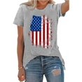thumbnail image 1 of Anbech Womens American Flag T Shirt Love 4th of July USA Star Stripes Shirts Short Sleeve, 1 of 6