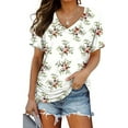 thumbnail image 1 of Anbech Womens Sexy V Neck Shirt Dolman Short Sleeve Tops with Side Shirring Loose Fit Tshirts, 1 of 5