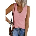 thumbnail image 1 of Anbech Womens V Neck Henley Tank Tops Sleeveless Ribbed Button Tee Summer Casual Henley Shirts, 1 of 4