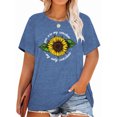 thumbnail image 1 of Anbech You Are My Sunshine Plus Size T-Shirts for Women Graphic Sunflower Print Oversize Short Sleeves T-Shirt with Round Neck, 1 of 4